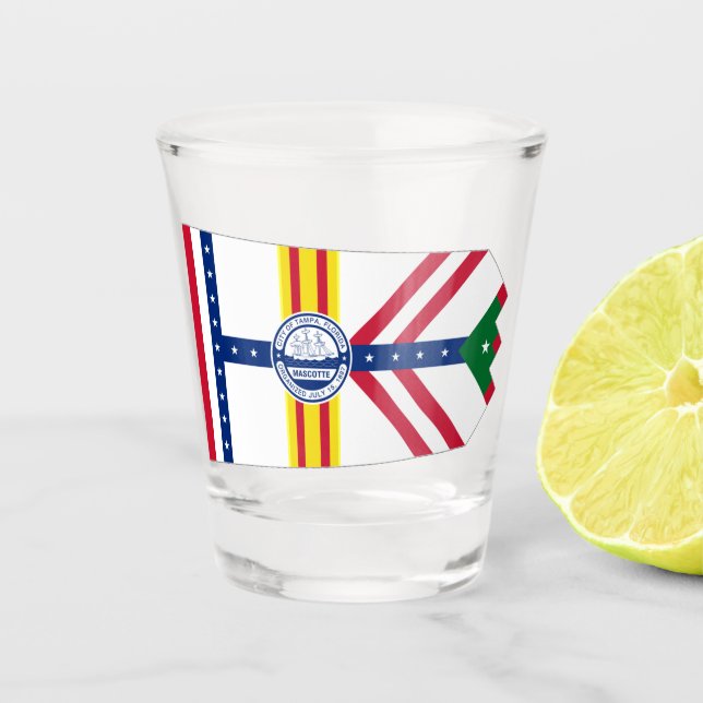 Copo De Shot Bandeira da cidade de Tampa (Frente)