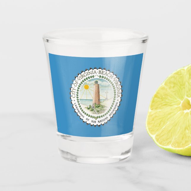Copo De Shot Bandeira da cidade de Virginia Beach (Frente)