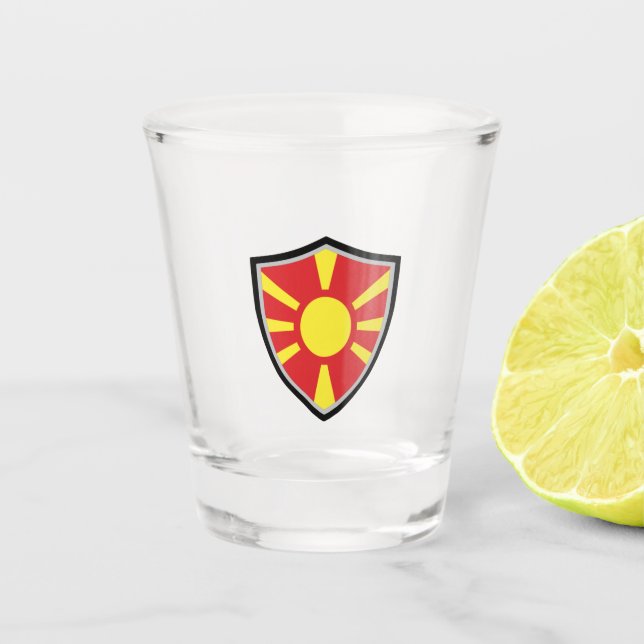 Copo De Shot Bandeira da Macedônia do Norte (Frente)