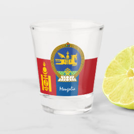 Copo De Shot Bandeira da Mongólia e Mongólia - país patriota/es
