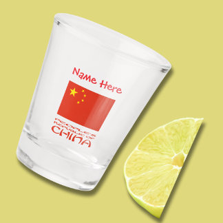 Copo De Shot Bandeira da República Popular da China Vermelha Pe
