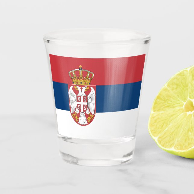 Copo De Shot Bandeira da Sérvia (Frente)