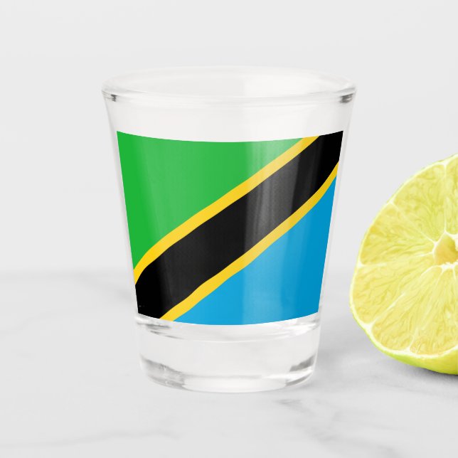 Copo De Shot Bandeira da Tanzânia (Frente)