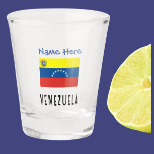 Copo De Shot Bandeira da Venezuela Venezuelana Azul Personaliza