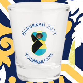 Copo De Shot Bandeira das Bahamas Anjo Negro Hanukkah Personali
