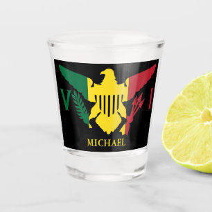 Copo De Shot Bandeira das Ilhas Virgens dos EUA Verde Amarelo