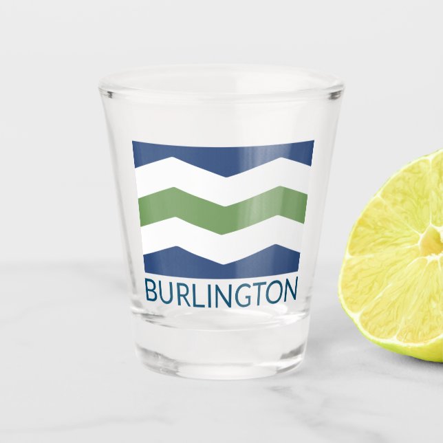Copo De Shot Bandeira de Burlington, Vermont (Frente)