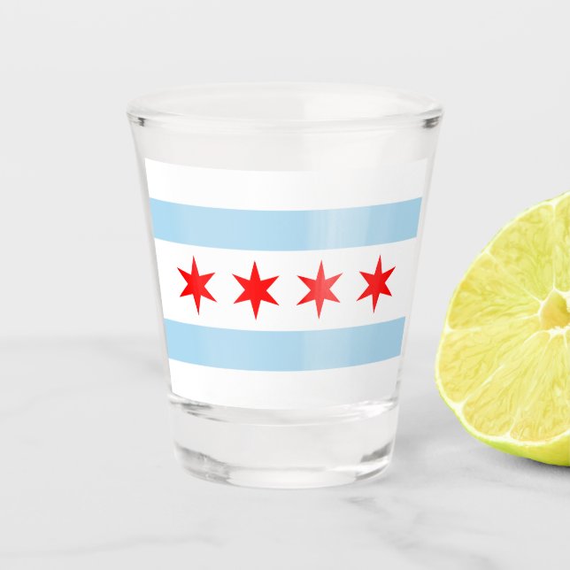 Copo De Shot Bandeira de Chicago (Frente)