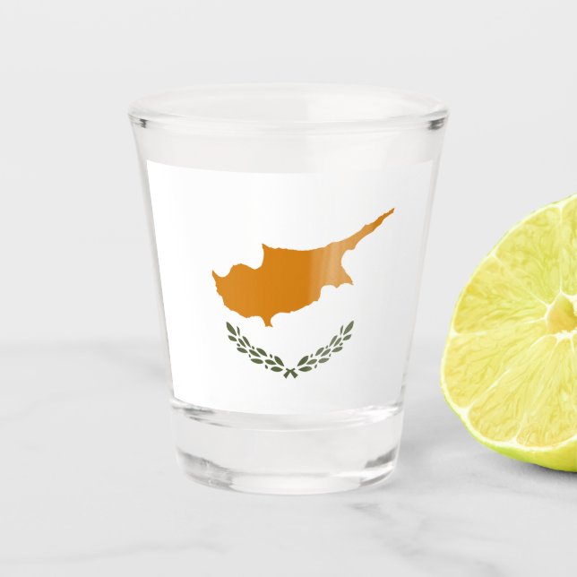 Copo De Shot Bandeira de Chipre (Frente)