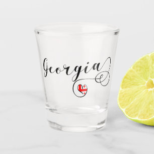 Copo De Shot Bandeira de Goergian no coração, Geórgia