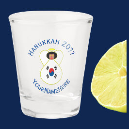 Copo De Shot Bandeira de Hanukkah do Anjo Coreano (Sul) Persona