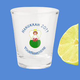 Copo De Shot Bandeira de Hanukkah do Anjo Galês Personalizada 