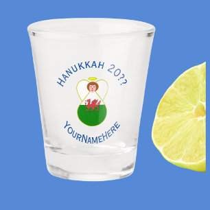Copo De Shot Bandeira de Hanukkah do Anjo Galês Personalizada 