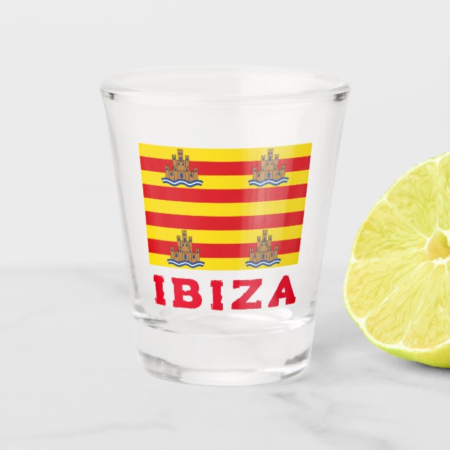 Copo De Shot Bandeira de Ibiza, ESPANHA (Frente)