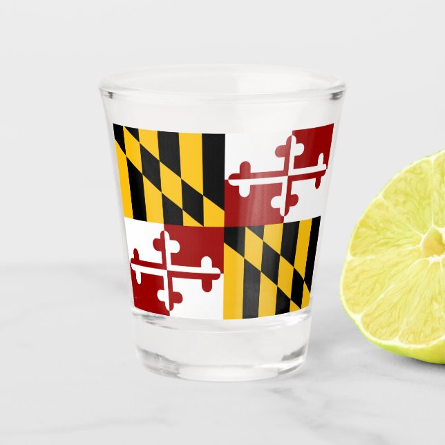 Copo De Shot bandeira de Maryland  (Frente)