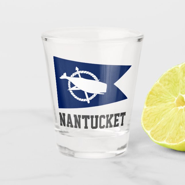 Copo De Shot Bandeira de Nantucket, Massachusetts (Frente)