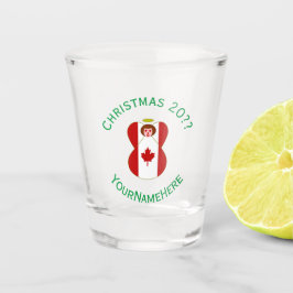 Copo De Shot Bandeira de Natal do Anjo Canadense Personalizada 