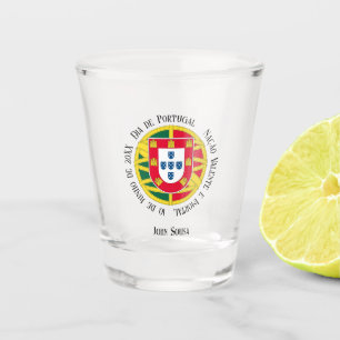 Copo De Shot Bandeira de Portugal para feriado no Dia de Portug