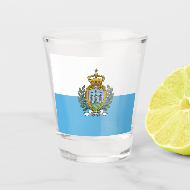 Copo De Shot Bandeira de São Marino (Frente)