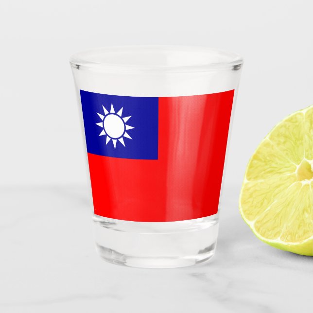 Copo De Shot Bandeira de Taiwan (Frente)