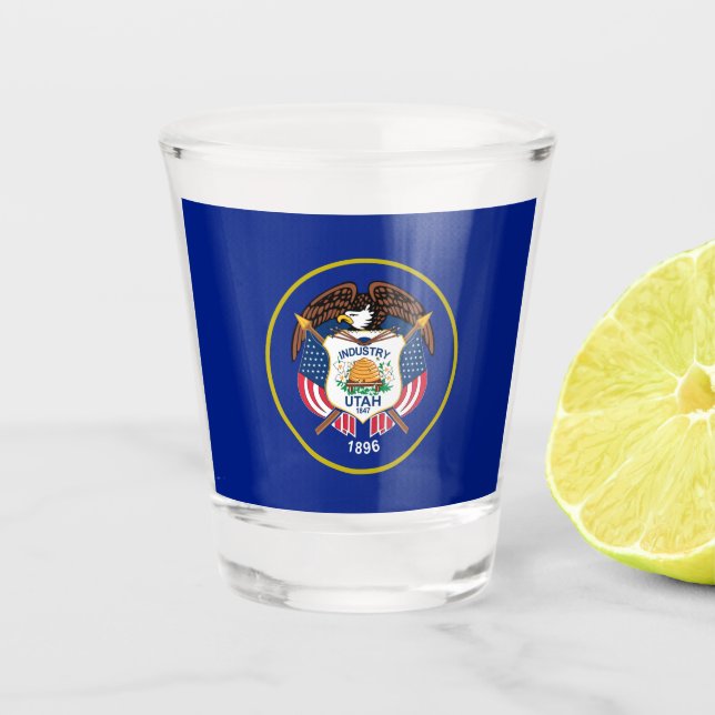 Copo De Shot bandeira de Utah  (Frente)