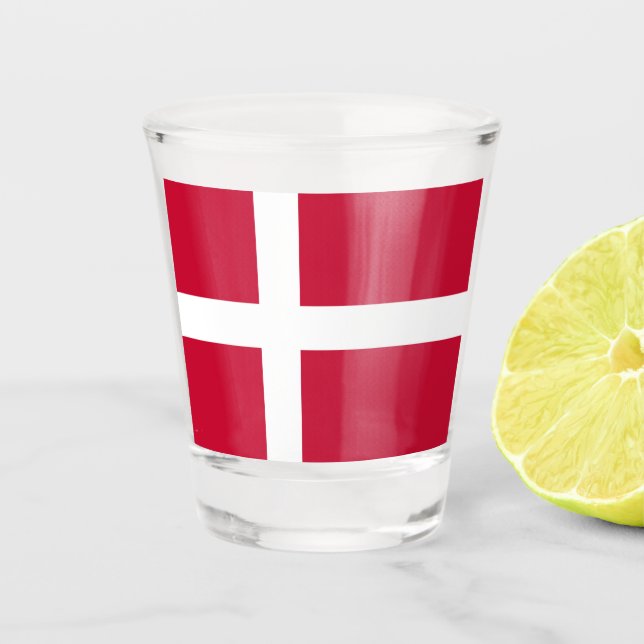 Copo De Shot Bandeira dinamarquesa Patriótico (Frente)