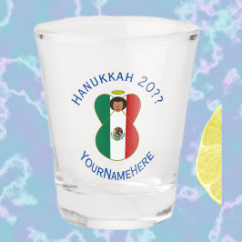 Copo De Shot Bandeira do Anjo Mexicano Hanukkah Personalizada