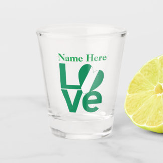 Copo De Shot Bandeira do Coração do Amor Verde Nigeriano Person