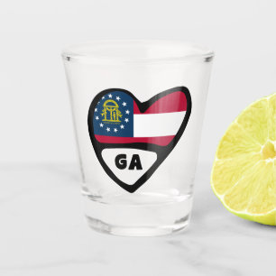 Copo De Shot Bandeira do Estado da Geórgia no Coração, GA Shot 