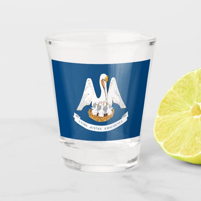 Copo De Shot Bandeira do Estado da Louisiana (Frente)