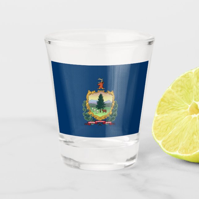 Copo De Shot Bandeira do Estado de Vermont (Frente)