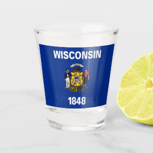 Copo De Shot Bandeira do Estado de Wisconsin