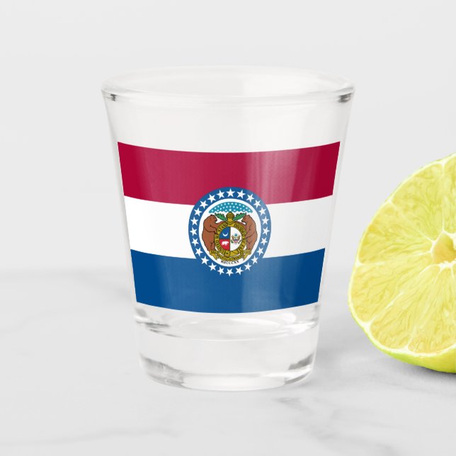 Copo De Shot Bandeira do Estado do Missouri (Frente)