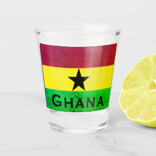 Copo De Shot Bandeira do Gana (África Ocidental)