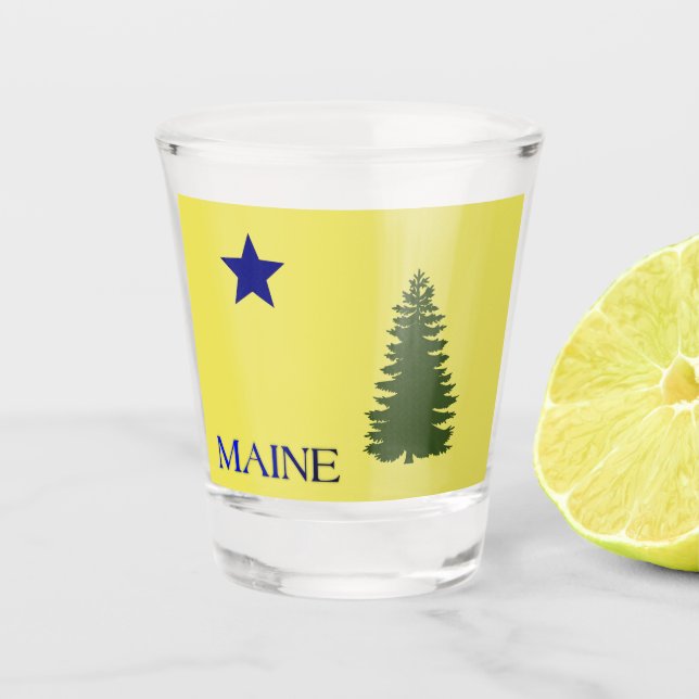 Copo De Shot Bandeira do Maine(1901)  (Frente)