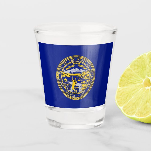 Copo De Shot Bandeira do Nebraska  (Frente)
