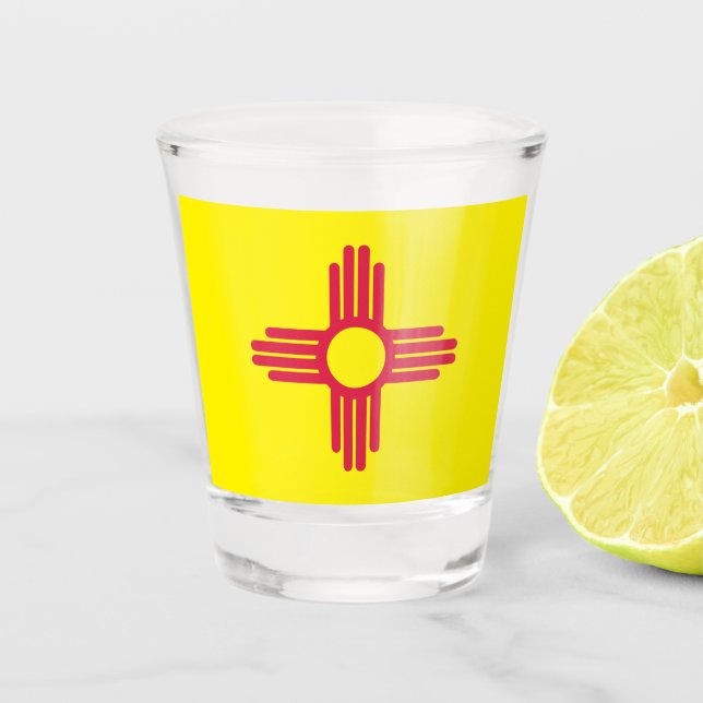 Copo De Shot Bandeira do Novo México (Frente)