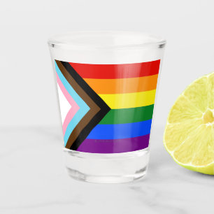 Copo De Shot Bandeira do Orgulho Progressivo de SlipperyJoe sei