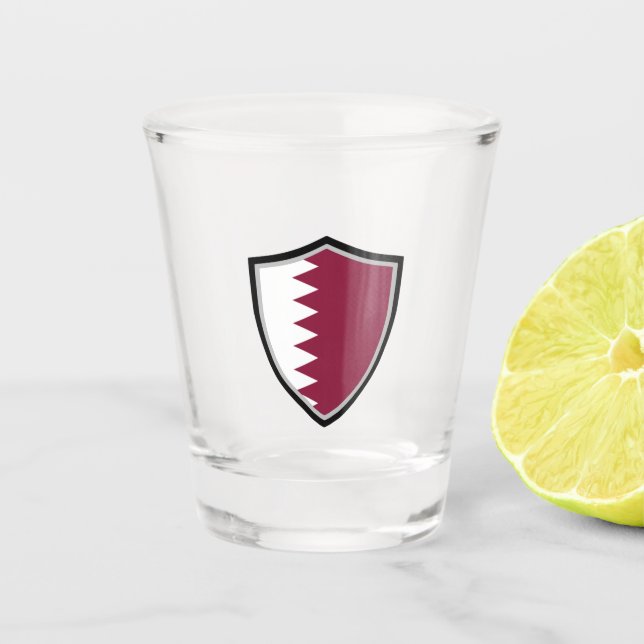 Copo De Shot bandeira do Qatar (Frente)