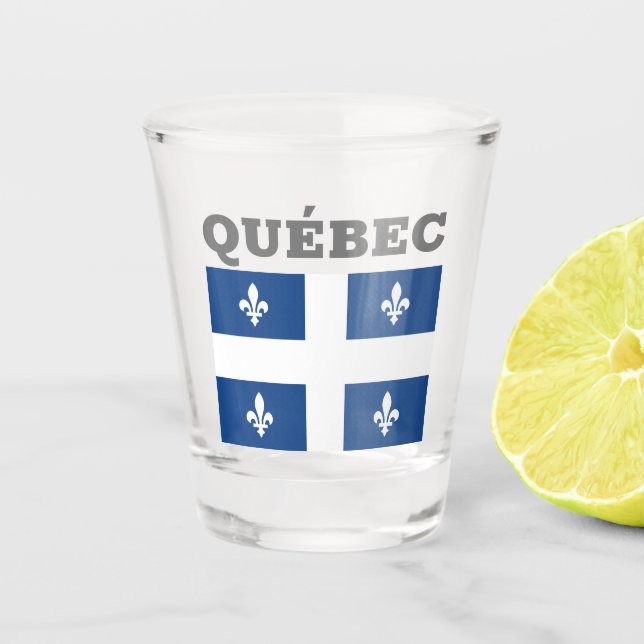 Copo De Shot Bandeira do Québec, Canadá (Frente)