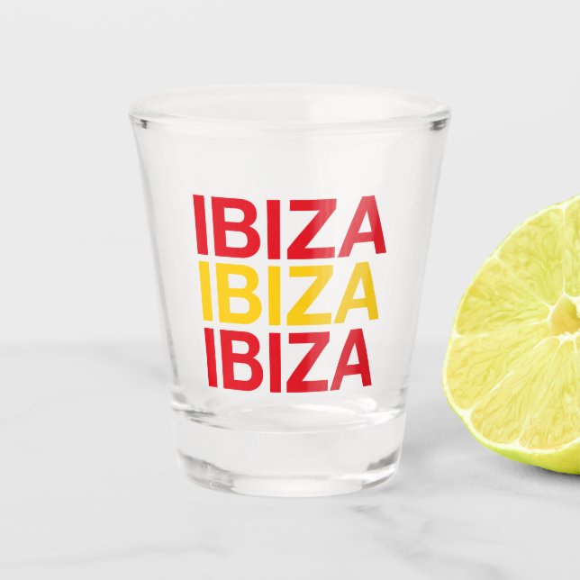 Copo De Shot Bandeira espanhola do IBIZA (Frente)