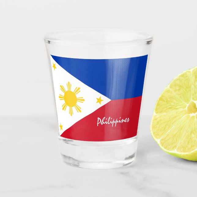 Copo De Shot Bandeira filipina e patriota nacional das Filipina (Frente)