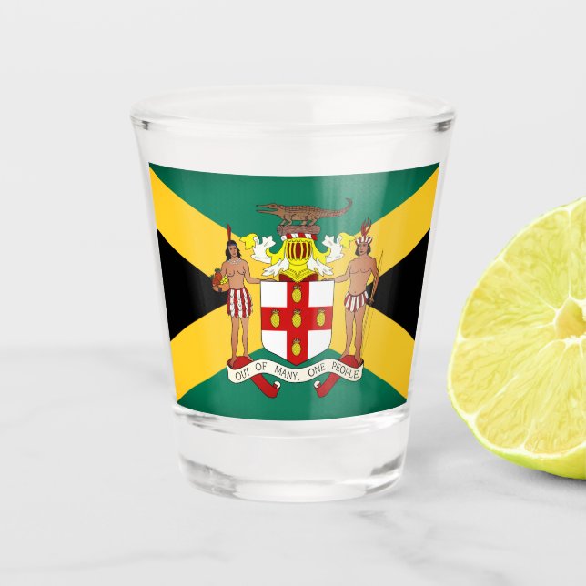Copo De Shot Bandeira jamaicana/ Casaco de armas (Frente)