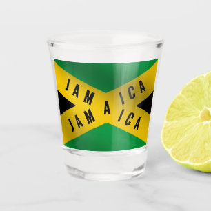 Copo De Shot Bandeira jamaicana verde de fita de captura da Jam