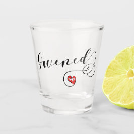 Copo De Shot Bandeira levantada em coração, Vannes, bretão, Bre