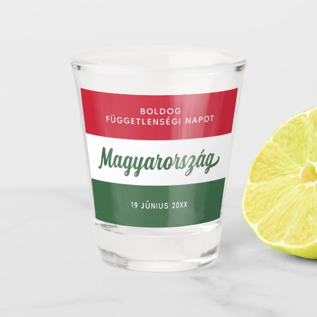 Copo De Shot Bandeira Nacional do Dia da Independência na Hungr (Frente)