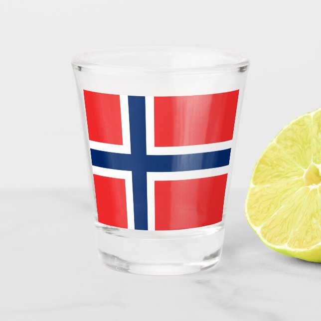 Copo De Shot Bandeira norueguesa (Noruega) (Frente)