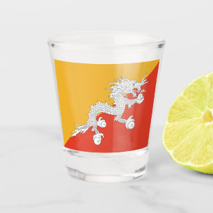 Copo De Shot Bandeira Patriótica do Butão