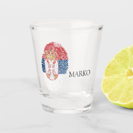 Copo De Shot Bandeira sérvia, patriótica