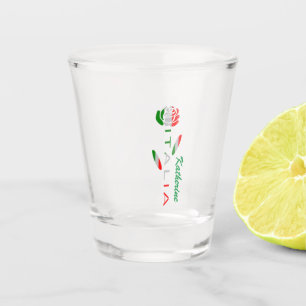 Copo De Shot Bandiera d'Italia Rosa Personalizada